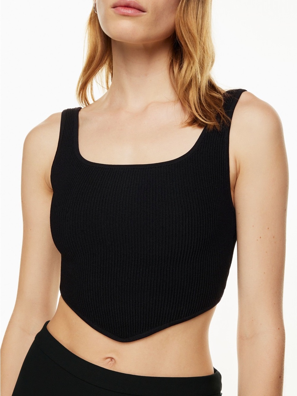 Sculpt Knit Squareneck Point Tank